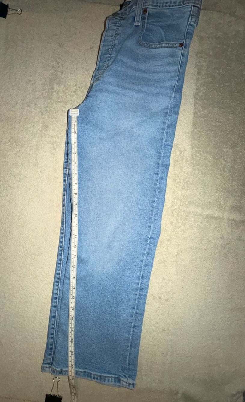 Levi's Ribcage Straight Ankle Jeans Size 31 Medium Wash Denim - Picture 9 of 12
